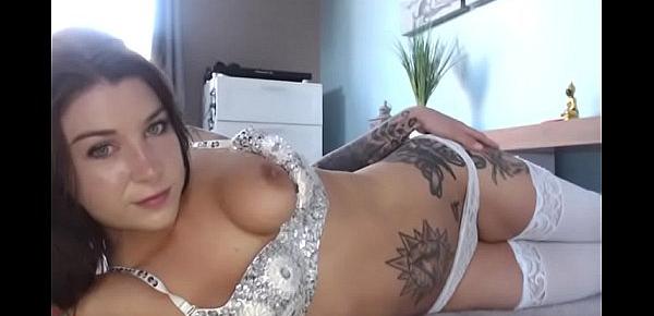  Felicity Feline webcam masturbation white lingerie